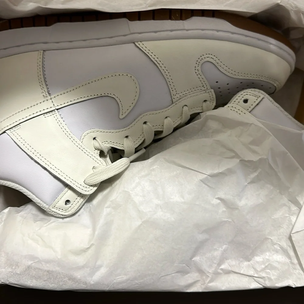 Brand new Nike Dunk Hight White/Salt-Gum Med Brown Women 7.5 Men 6 - Picture 6 of 6